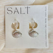 Scallop Seashell Huggie Hoop Earrings