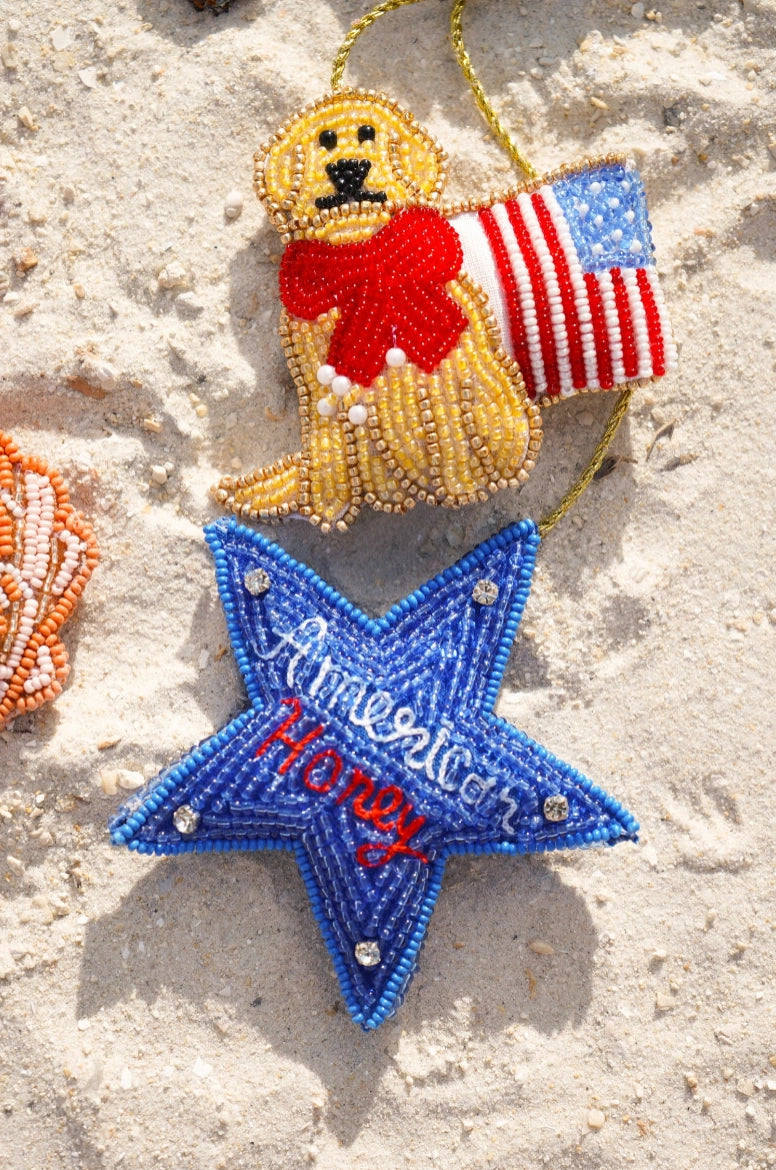 American Honey Beaded Bag Charm