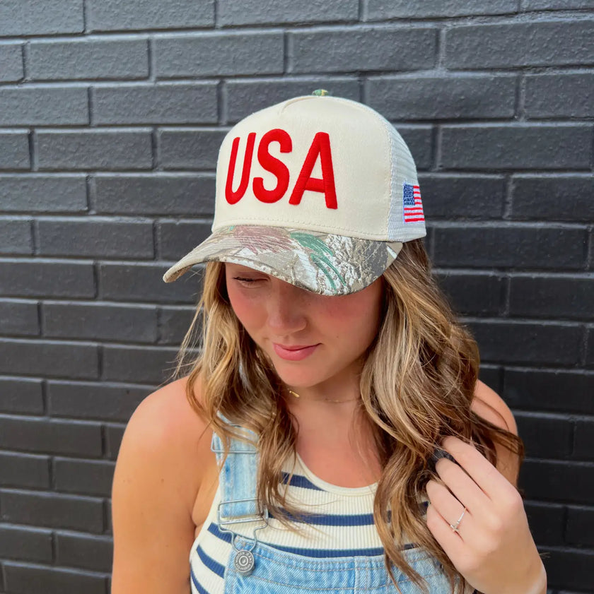 Vintage USA Camo Hat