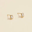 Rectangular Cz Stud Earrings