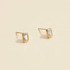 Rectangular Cz Stud Earrings
