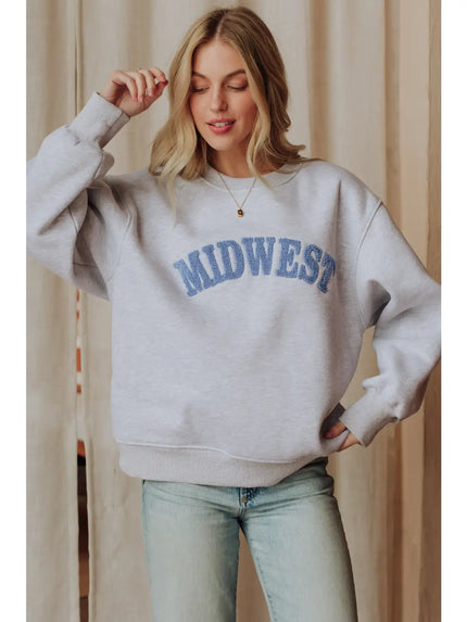 Grey Midwest Crewneck