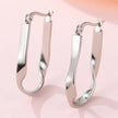 Twisted Loop Silver Earrings