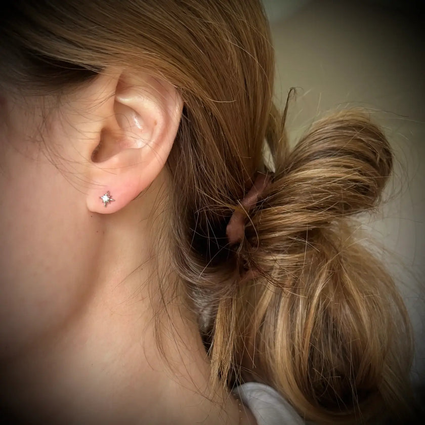 Silver Star Stud Earrings