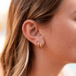 Silver Honeycomb Hoops