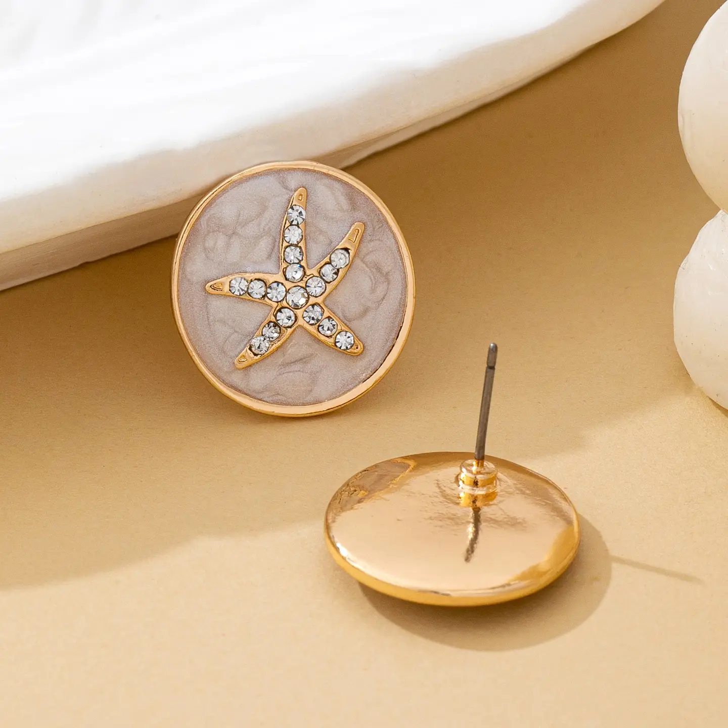 Starfish Medallion Stud Earrings