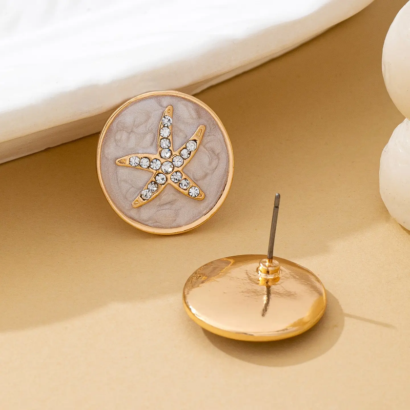 Starfish Medallion Stud Earrings