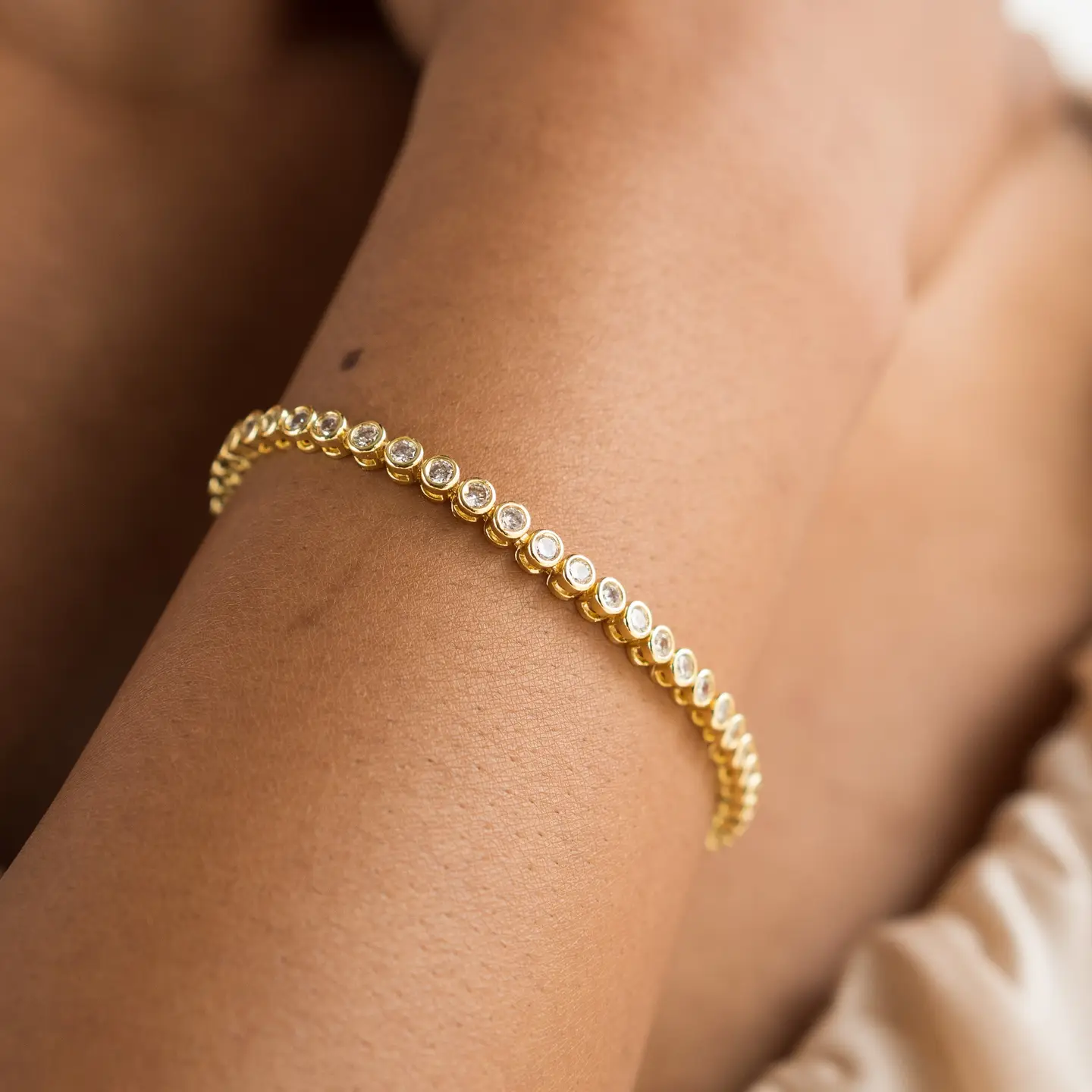 Gold Diamond Tennis Bracelet