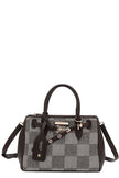 Checkered Satchel Bag