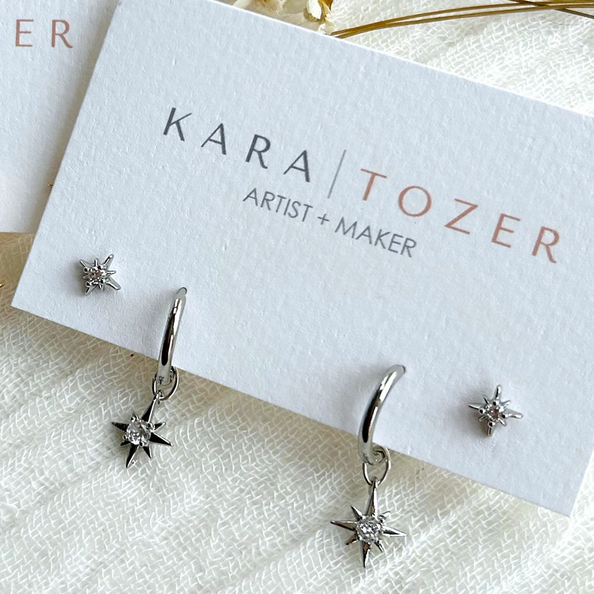 KT Dainty Star Hoop Set