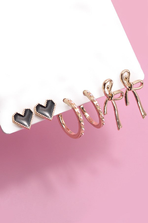 Bow Earrings Trio