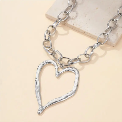 Silver Statement Heart Necklace