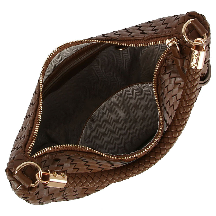 Woven Leather Shoulder Bag