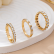 Triple Crystal Stacking Ring Set