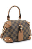 Monogram Buckle Satchel