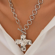 Chunky Hammered Cross Necklace