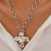 Chunky Hammered Cross Necklace