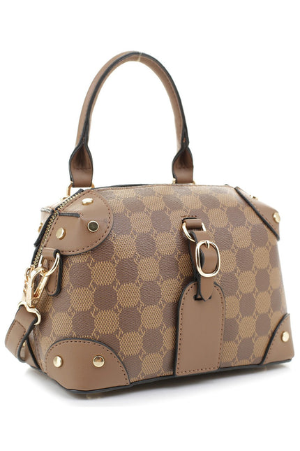 Monogram Buckle Satchel