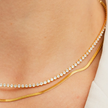 Gold Tennis Choker Necklace